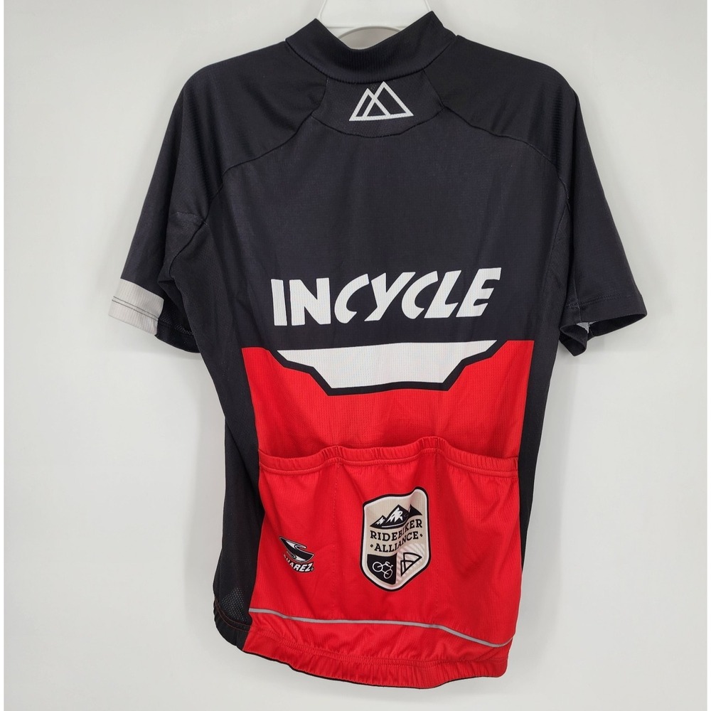 Suarez Incycle Cycling Jersey Men's Small Black and Red Full Zip EUC - Picture 3 of 10